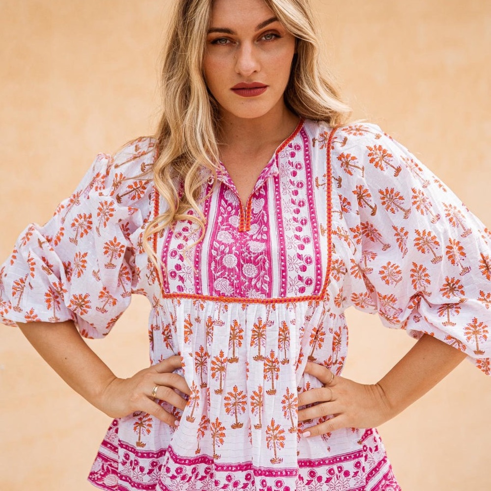 💖 Saffron Blouse - Barbados Orange | Women’s blouse size XS